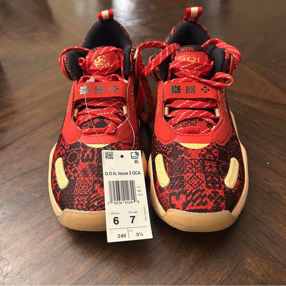 New adidas Lunar New Year D.O.N Issue 3 GCA Basketball Shoes Men's, Red, Size 6
